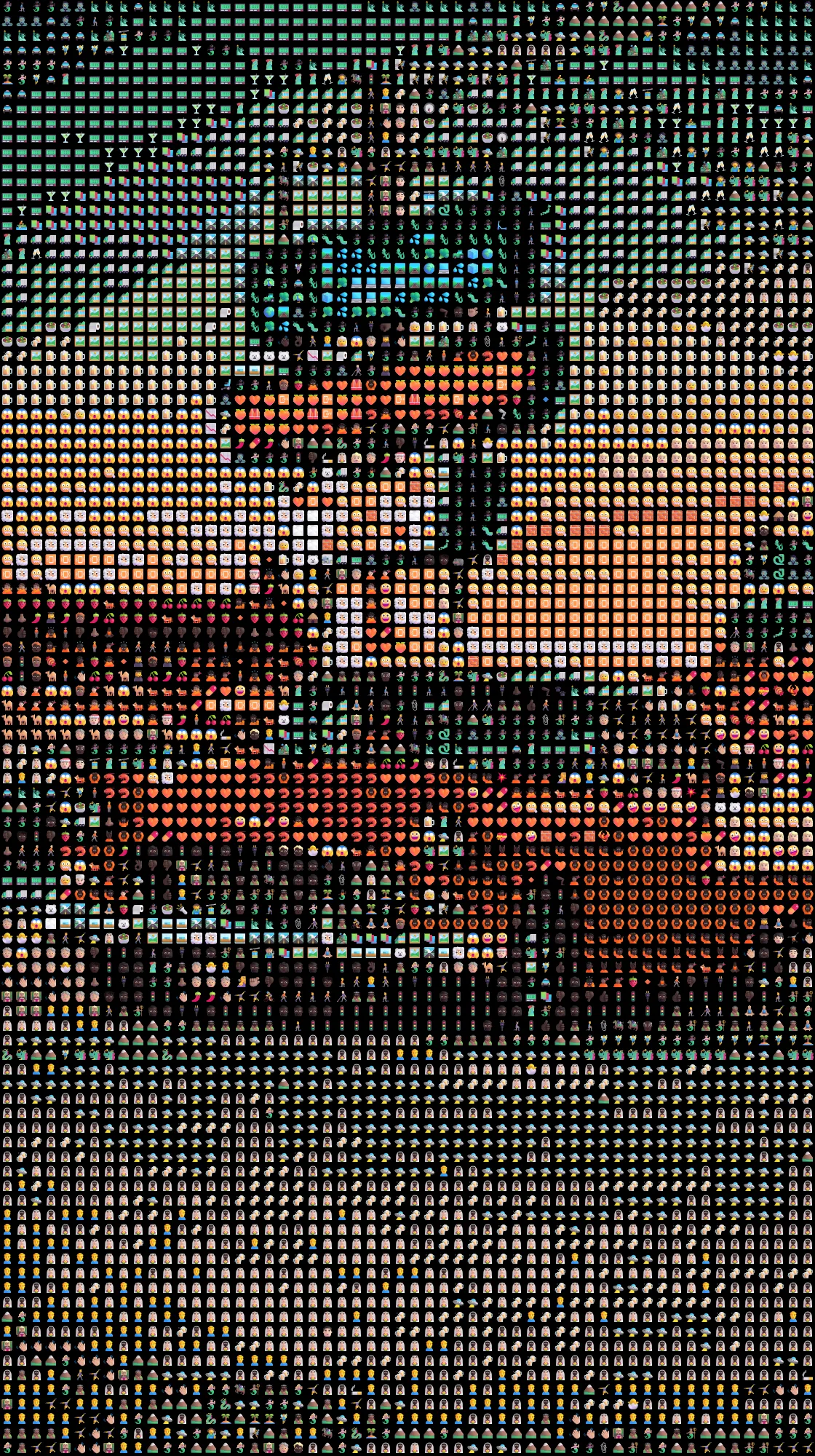 Emoji mosaic created from a vinage photo